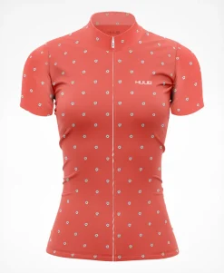 La Fleur Short Sleeve Jersey Coral Flowers - Women's