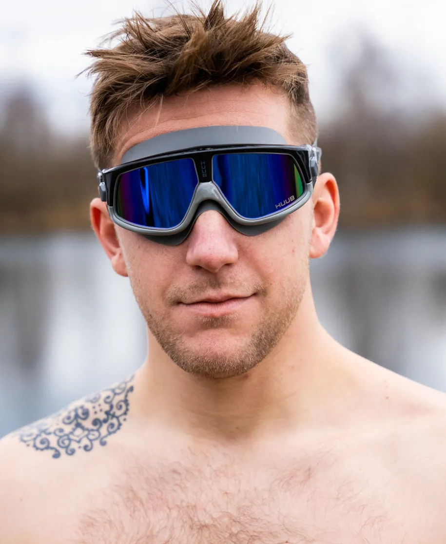 Ryft Open Water Swim Mask Grey / Matt Black - Dark Smoke Mirror